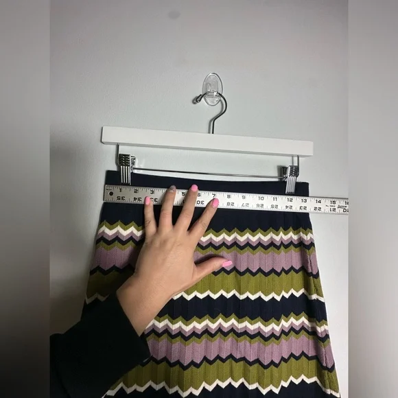 NEW SEZANE Parniane Striped Knit Midi Cotton Skirt  Dress Size Medium - Picture 13 of 15